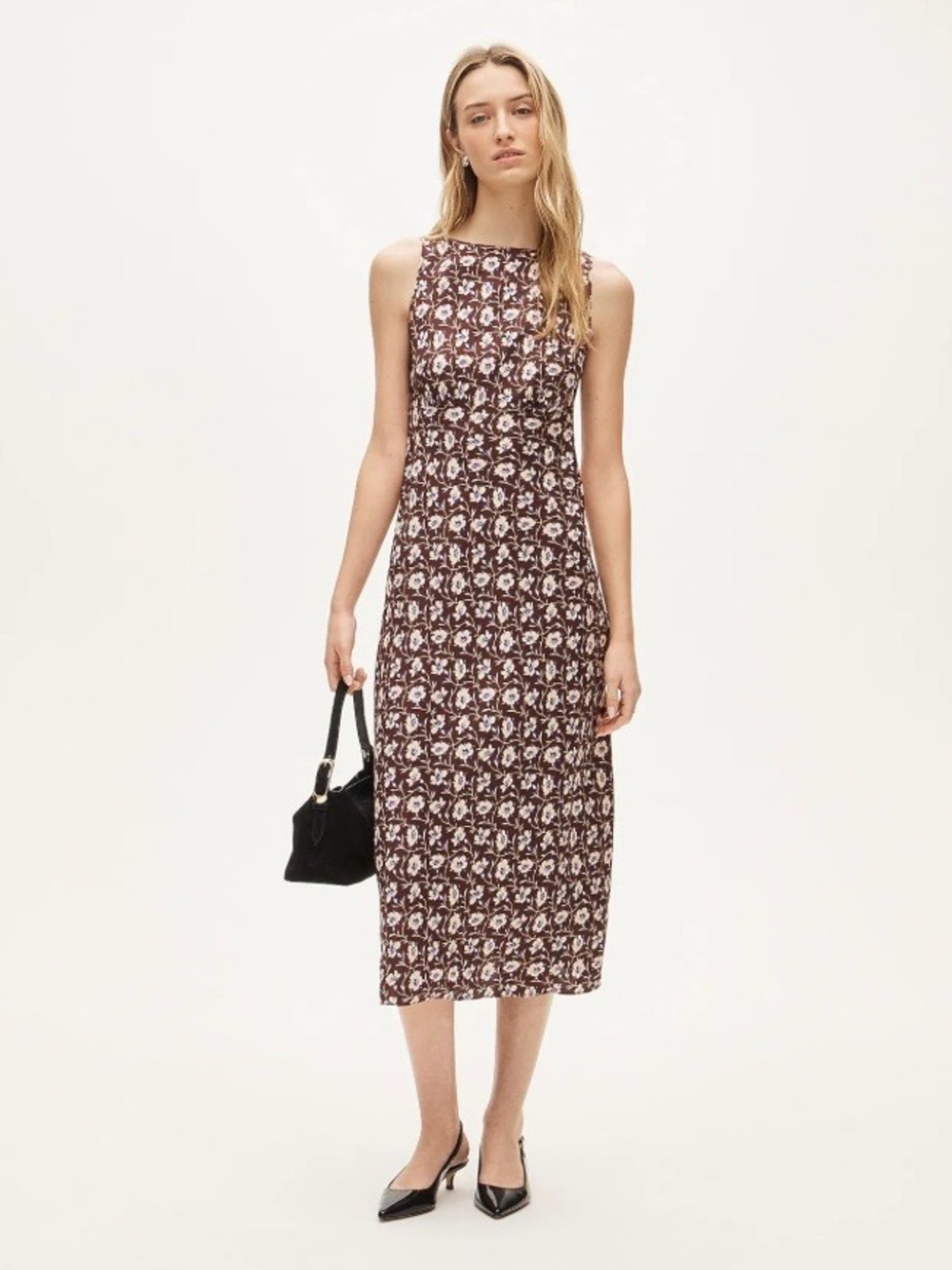 J. Crew Bias Cut Slip Dress in Floral Print in Fresh Cocoa Size 8T. NWT